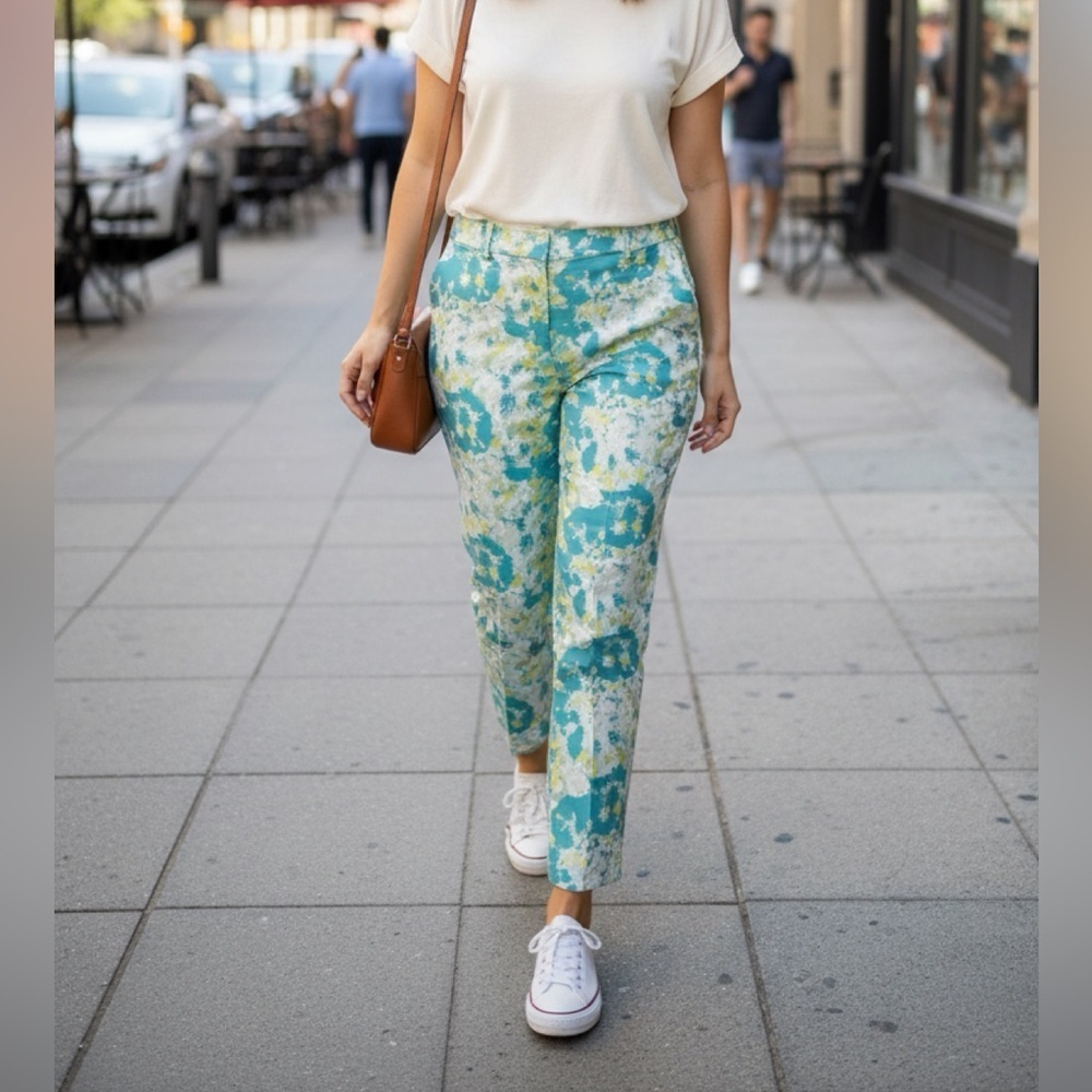 TALBOTS Heritage jacquard pants size 4